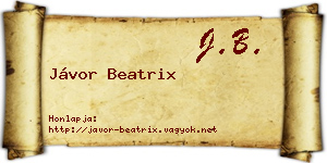 Jávor Beatrix névjegykártya