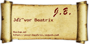 Jávor Beatrix névjegykártya